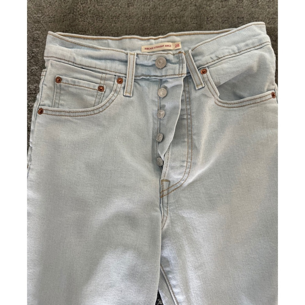 Levi's Ribcage Straight Ankle 28 Light Wash Good